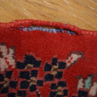 GROUPING OF FIVE SMALL ORIENTAL RUGS MEASURING 12" BY 13" AND VARIOUS SIZE