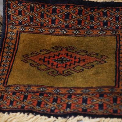 GROUPING OF FIVE SMALL ORIENTAL RUGS MEASURING 12" BY 13" AND VARIOUS SIZE