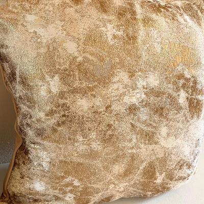 Pair (2) Shiny Golden Decorative Pillows