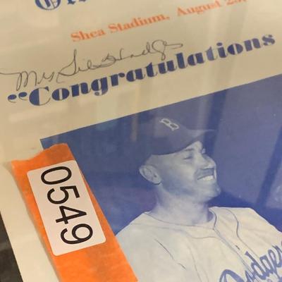 Mrs Gil Hodges Signed Program