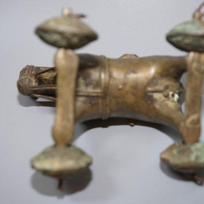 VINTAGE BRONZE HORSE ON WHEELS 6"