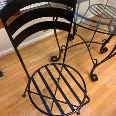 Wrought Iron & Glass Kitchenette Set