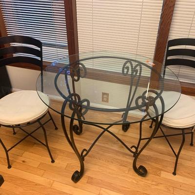 Wrought Iron & Glass Kitchenette Set