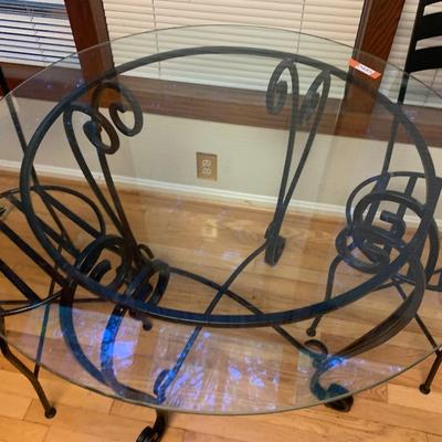 Wrought Iron & Glass Kitchenette Set