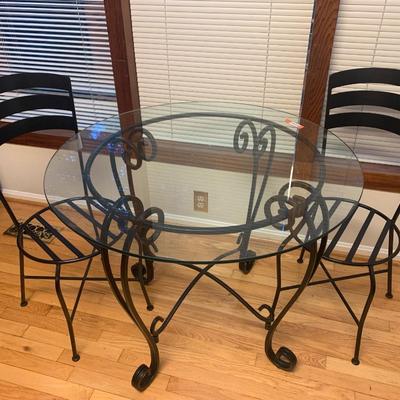Wrought Iron & Glass Kitchenette Set