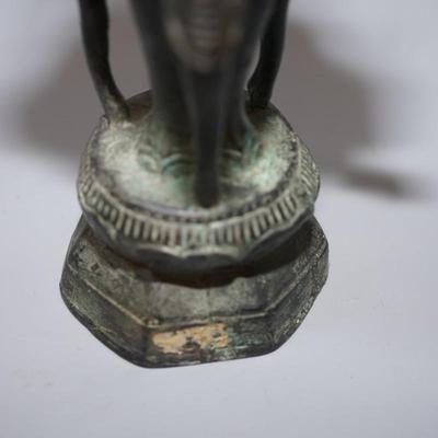 BRONZE ANTIQUE SCULPTURE HINDU DIETY RIDING ELEPHANT