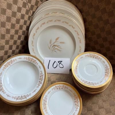 Gold trim china