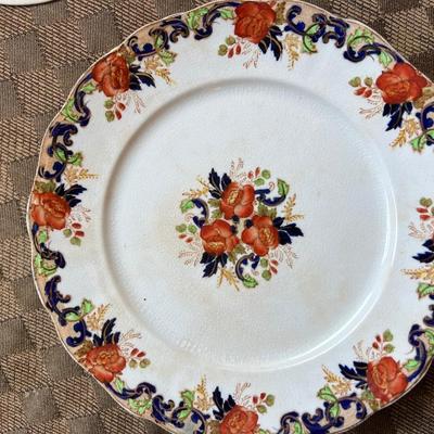 Black and orange china with gold trim