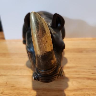 Very Heavy Metal Bronze Brass Rhino Rhinoceros