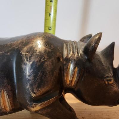 Very Heavy Metal Bronze Brass Rhino Rhinoceros