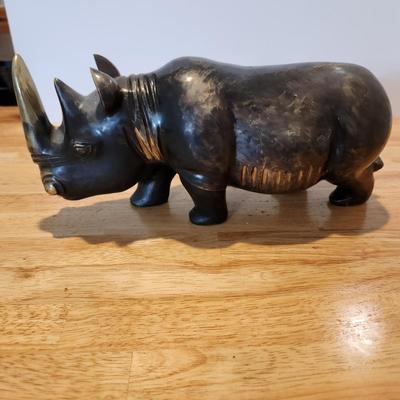 Very Heavy Metal Bronze Brass Rhino Rhinoceros