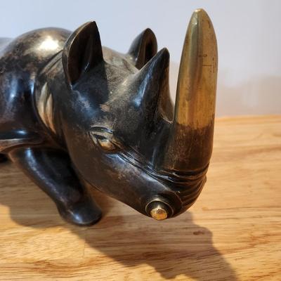 Very Heavy Metal Bronze Brass Rhino Rhinoceros