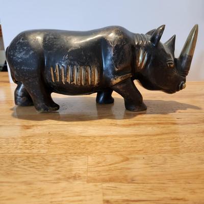 Very Heavy Metal Bronze Brass Rhino Rhinoceros
