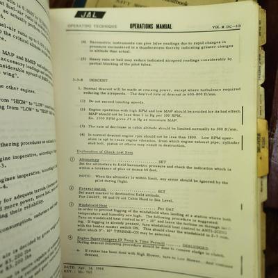 Large Lot of Vintage Japan Air Lines Aircraft Books Route Manuals DC-6B DC7C DC-8