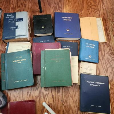Large Lot of Vintage Japan Air Lines Aircraft Books Route Manuals DC-6B DC7C DC-8