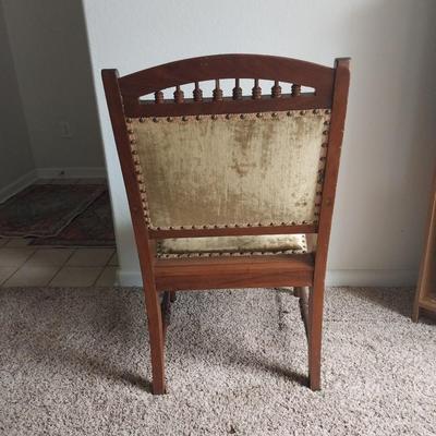 WOODEN UPHOLSTERED ARMCHAIR