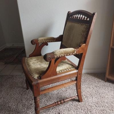 WOODEN UPHOLSTERED ARMCHAIR