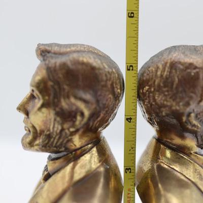 Vintage Abraham Lincoln PMC Bust Bookends