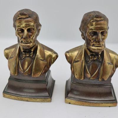 Vintage Abraham Lincoln PMC Bust Bookends