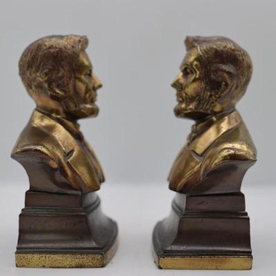 Vintage Abraham Lincoln PMC Bust Bookends