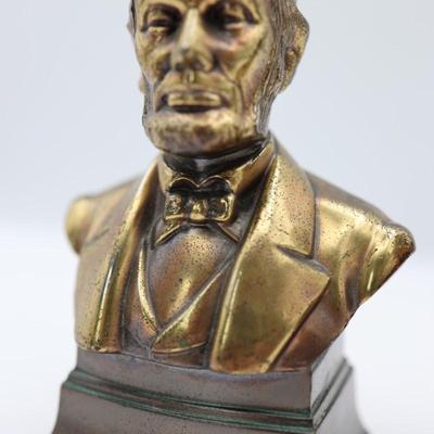 Vintage Abraham Lincoln PMC Bust Bookends
