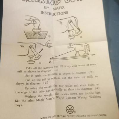 LOT 120 TOY MILKING COW BY MARX