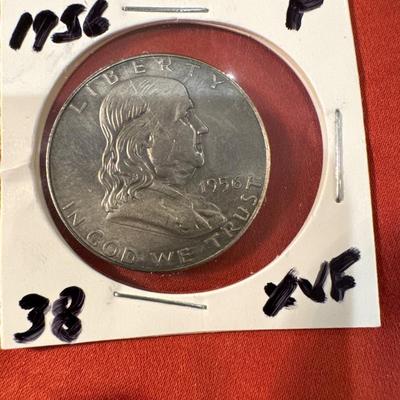 1956 P BENJAMIN FRANKLIN HALF XVF