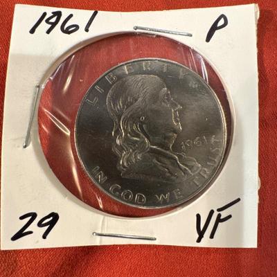 1961 P BENJAMIN FRANKLIN HALF VF