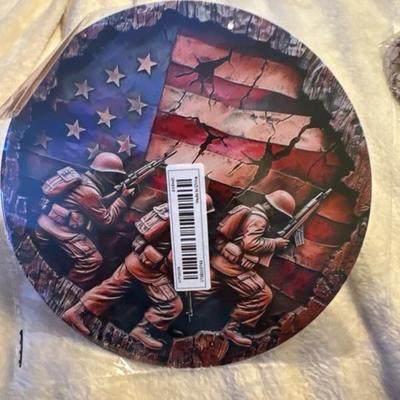 USA SUPPORT OUR TROOPS Hanging Plastic Home Decor Ornament
