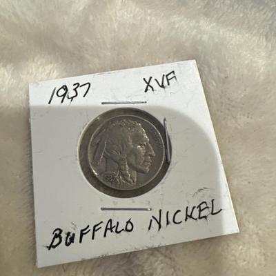 1937 BUFFALO NICKEL .5c XVF