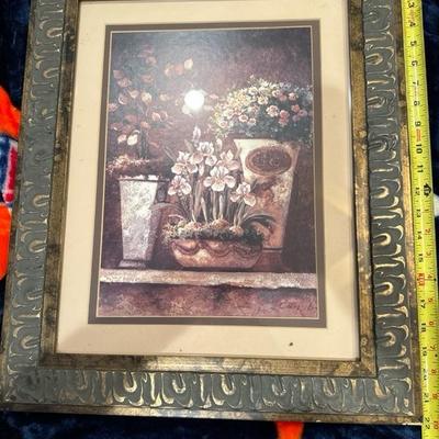 Acylic flowers Oil Painting W/ Frame Included Beautiful NICE