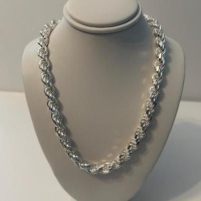 New 24 INCH Diamond Cut Rope chain 7mm 99 Grams