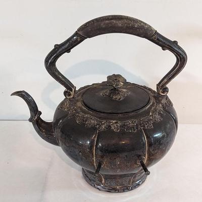 Vintage Tilt Tea Pot Coffee Stand & Warmer Burner Set