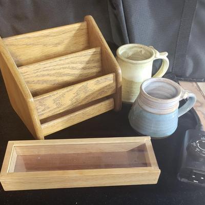CASE LOGIC BAGS, CLAY MUGS, CASH BOX AND MORE