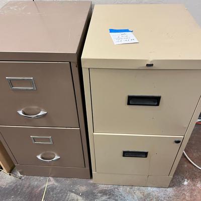 2 two drawer file cabiners