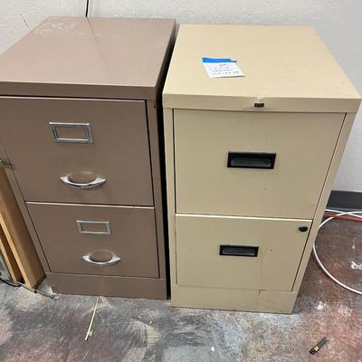 2 two drawer file cabiners