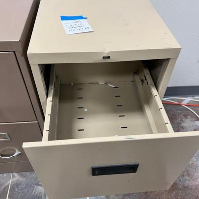 2 two drawer file cabiners