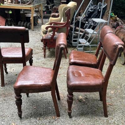 Four Oak Edwardian Style Chairs