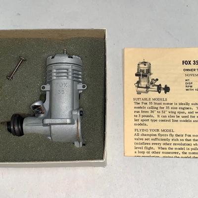 1980 Fox 35 RC Airplane Engine, NOS