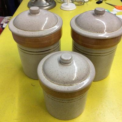 Matching Pottery Canister Set