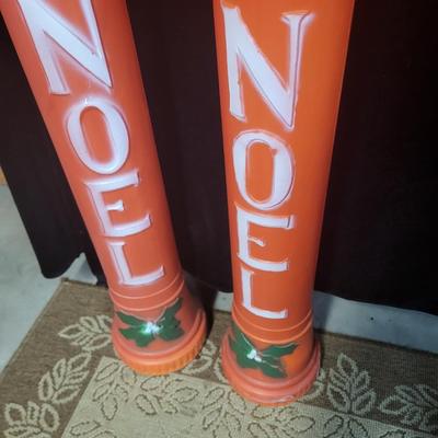 2 BLOW MOLD NOEL YARD CHRISTMAS DECOR