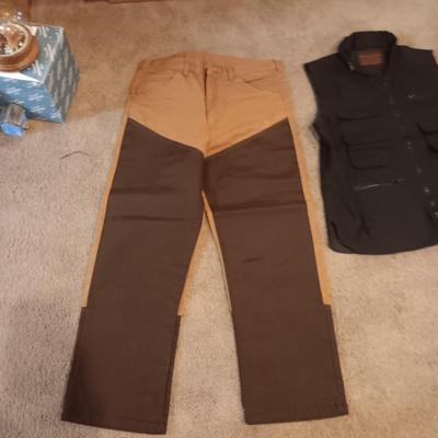 MEN'S REDHEAD CARHARTT LIKE PANTS AND HUNTING VEST BY WEATHER RITE