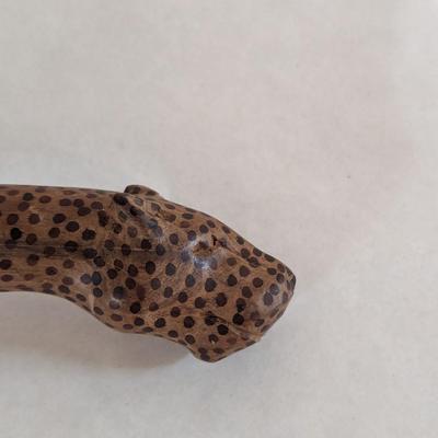 Leopard Wooden Salad Spoon Hand Carved