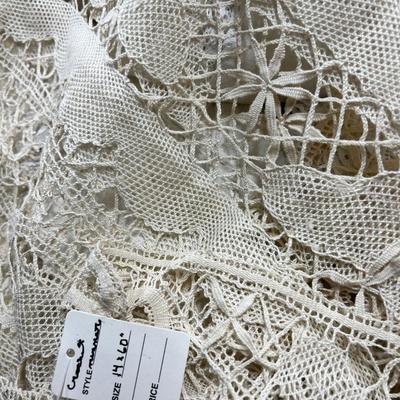 Mid century pink woven hamper and vintage linens