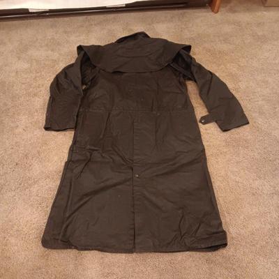 LIKE NEW OUTBACK TRADING CO OILSKIN DUSTER COAT SIZE L