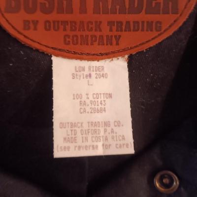 LIKE NEW OUTBACK TRADING CO OILSKIN DUSTER COAT SIZE L