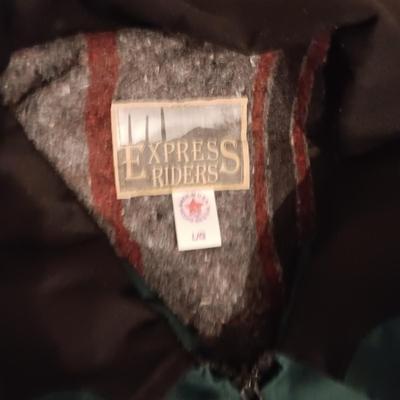 EXPRESS RIDERS LINED JACKET (L) AND A DICKIES SHIRT (L)