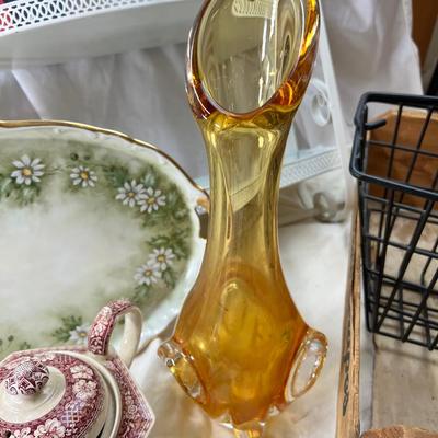 Hand Painted China, MCM racks and collectibles