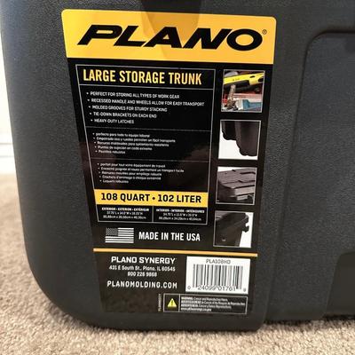 PLANO LARGE STORAGE TRUNK AND 2 OTHER STORAGE TOTES