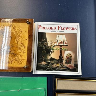 DRIED FLOWER PRESS W/BOOK AND PICTURE FRAMES